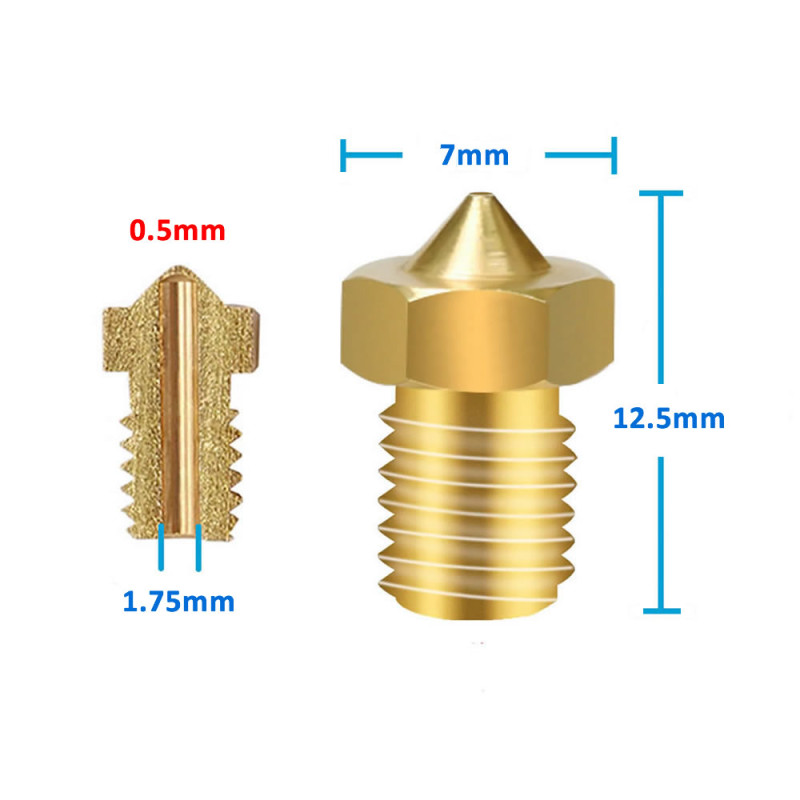 0.5mm x 1.75mm M6 Nozzle