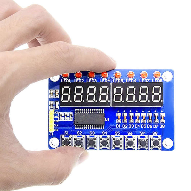 TM1638 8 Digit 7 Segment Display Led Button Board