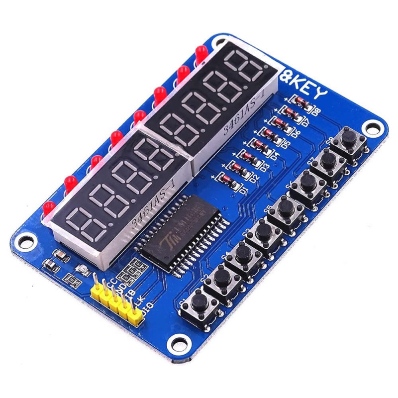 TM1638 8 Digit 7 Segment Display Led Button Board