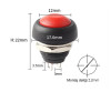 12mm PBS-33B Push Buton Kırmızı