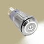 16mm Metal Button Latch White Power Symbol Led