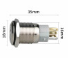 16mm Metal Button Latch White Power Symbol Led