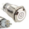 16mm Metal Button Latch White Power Symbol Led
