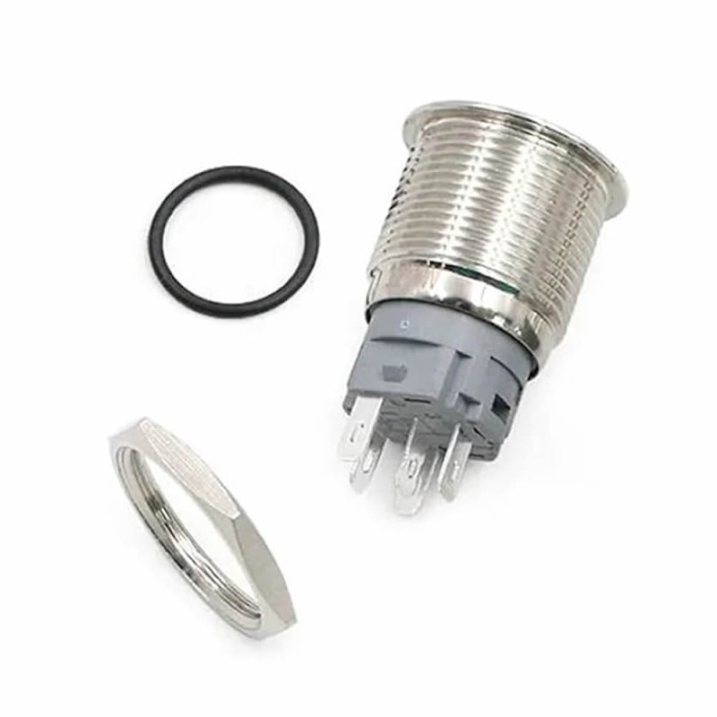 16mm Metal Button Latch White Power Symbol Led