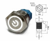 16mm Metal Button Latch White Power Symbol Led