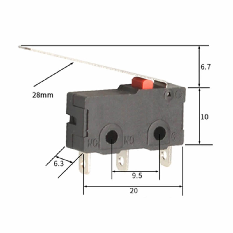 Micro Switch 5A KW11-3Z-C 28mm Lever
