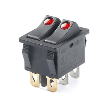KCD3-2 6 Pin 16A 250V Dual Switch with LED