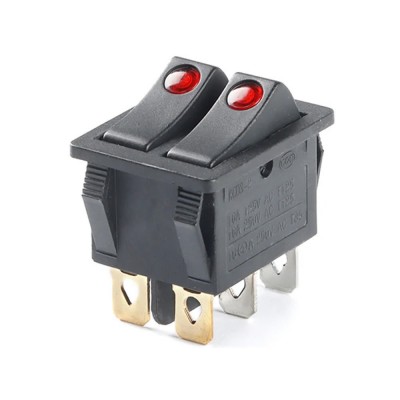 KCD3-2 6 Pin 16A 250V Ledli Çift Buton