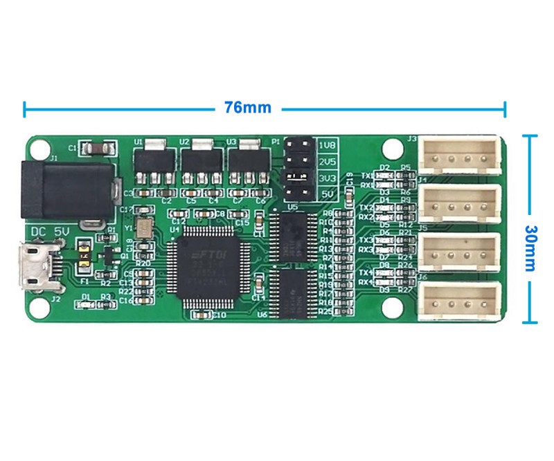 FT4232HL USB to 4 Channel TTL Serial Port Module