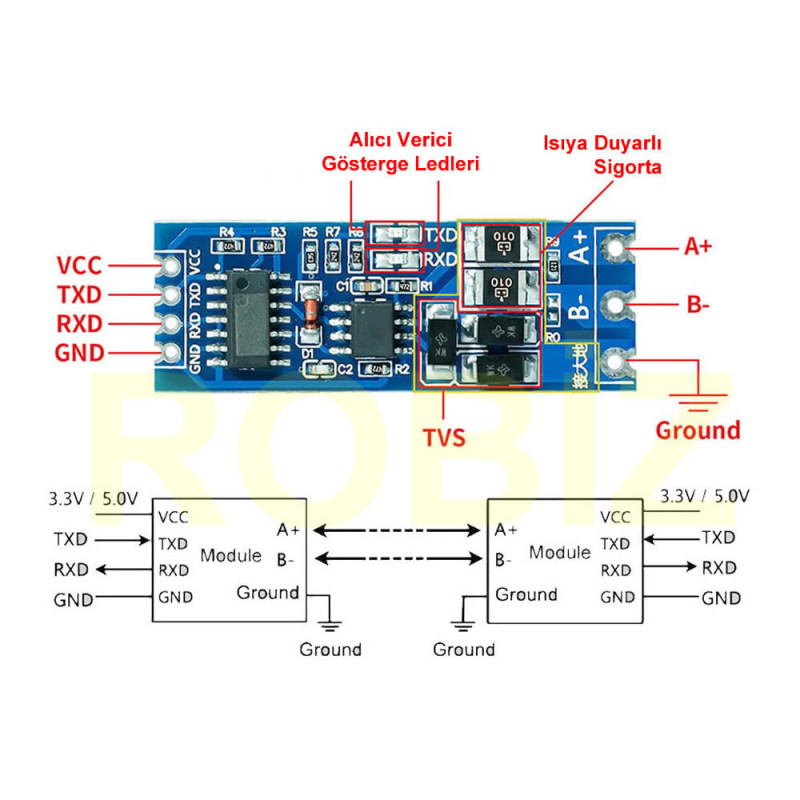 TTL to RS485 Module Automatic Direction Control