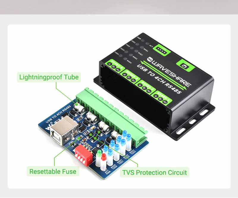 USB to 4 Channel RS485 Converter Waveshare