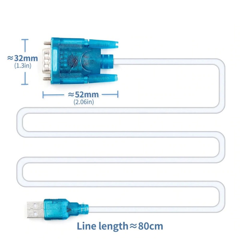 Cabled Usb to Rs232 Converter CH340