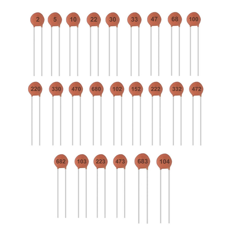 960 Pieces 24 Type Ceramic Capacitor Set