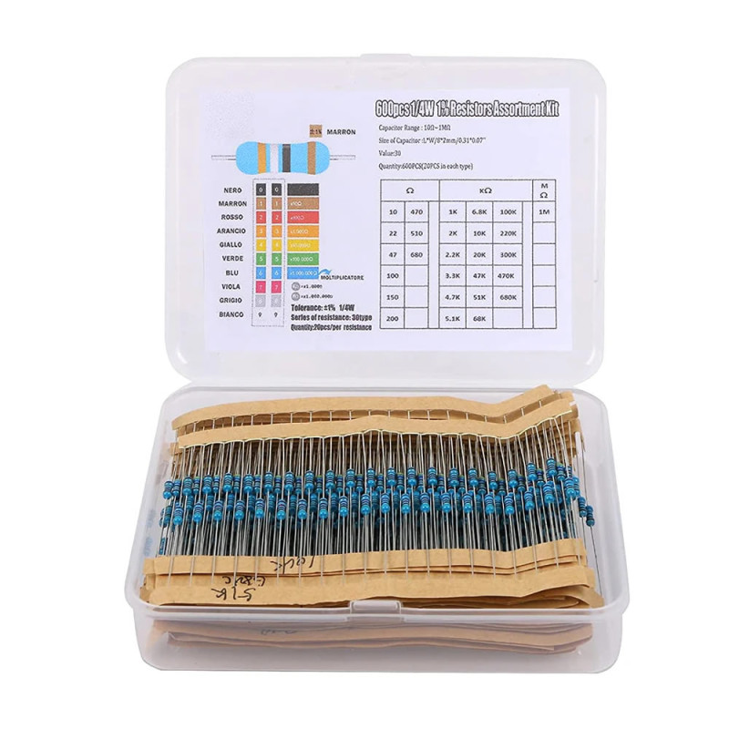 Boxed 600 Piece Resistor Set
