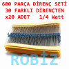 600 Piece Resistor Kit