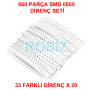660 Piece 0805 SMD Resistor Kit