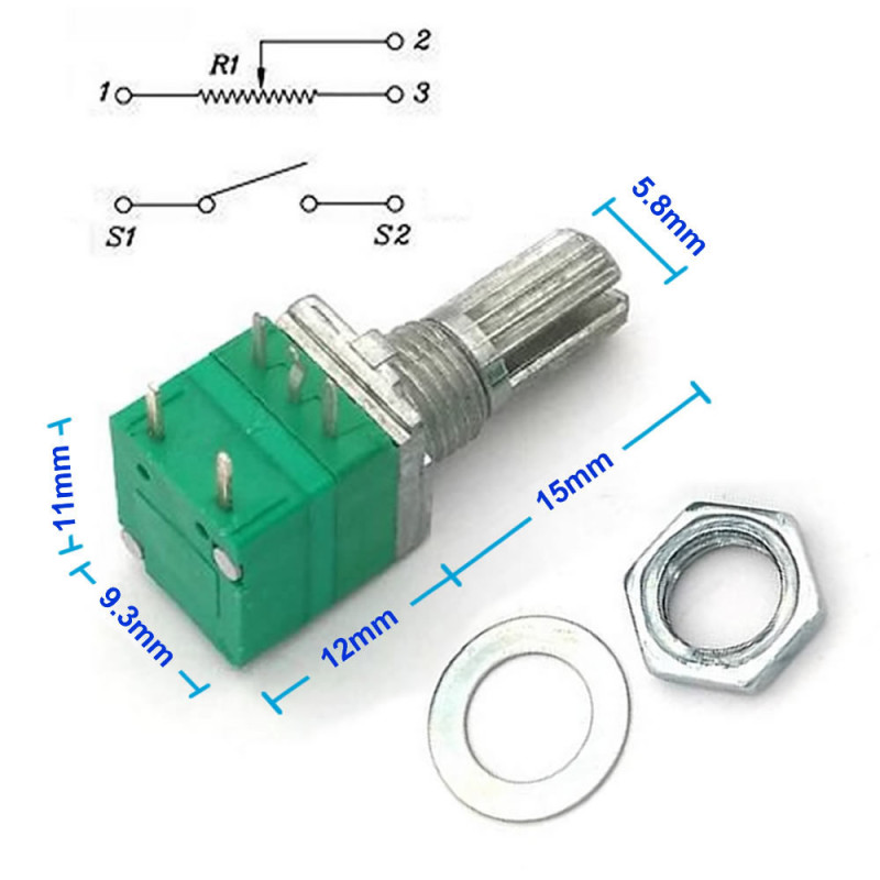 10kohm Potentiometer B10K 5 Pin