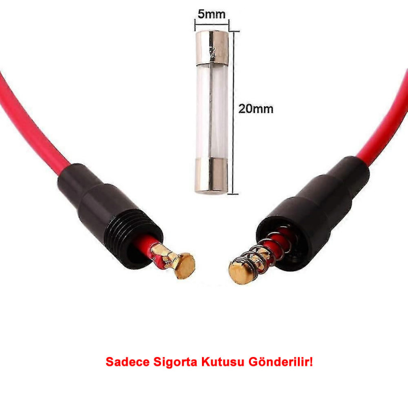240mm Wired 5x20mm Glass Fuse Holder