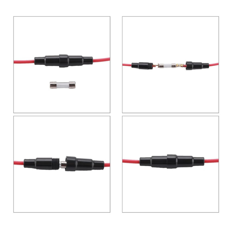 240mm Wired 5x20mm Glass Fuse Holder