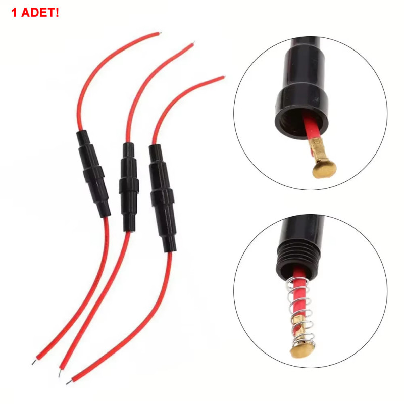 240mm Wired 5x20mm Glass Fuse Holder