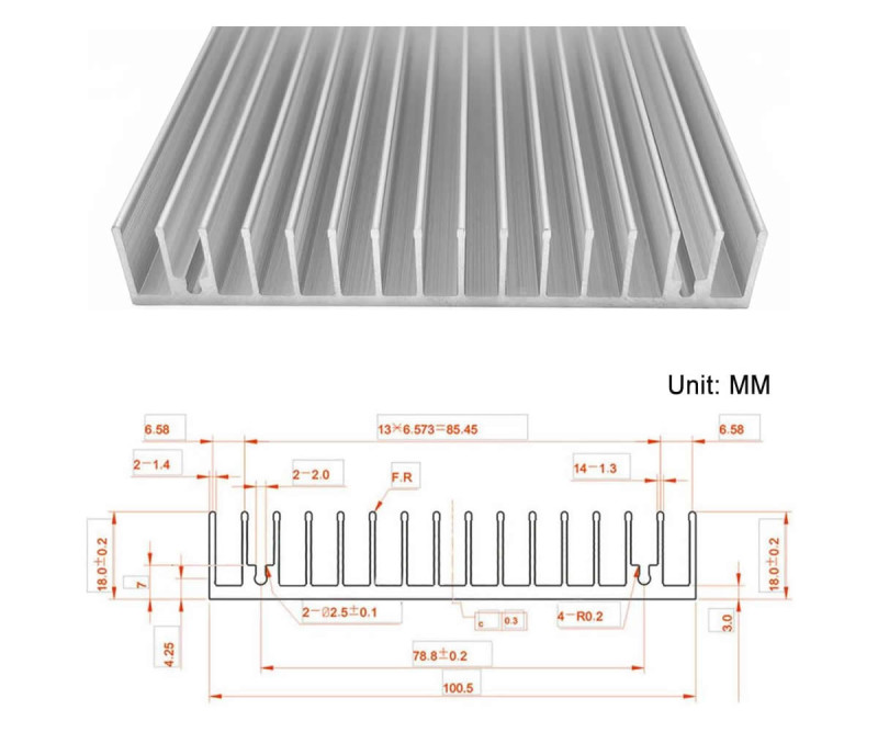 10cmx10cmx1.8cm Aluminum Heatsink