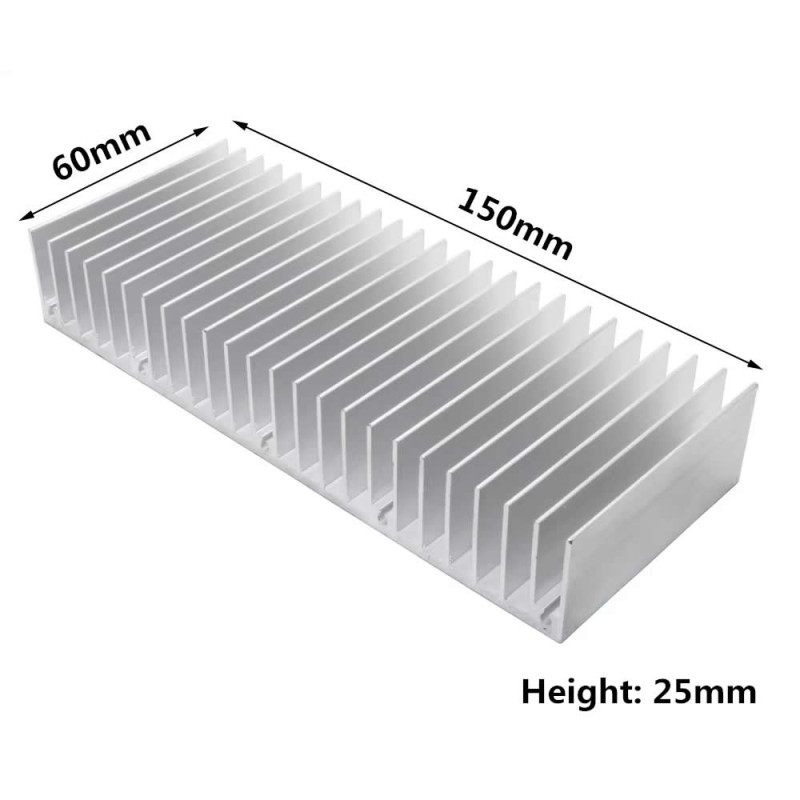 150mm x 60mm x 25mm Aluminum Heatsink