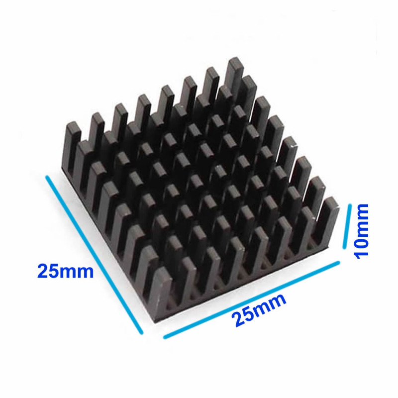 25mmx25mmx10mm Aluminum Heatsink