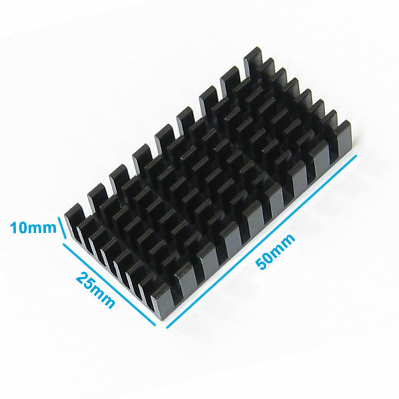 25mmx50mmx10mm Aluminum Heatsink