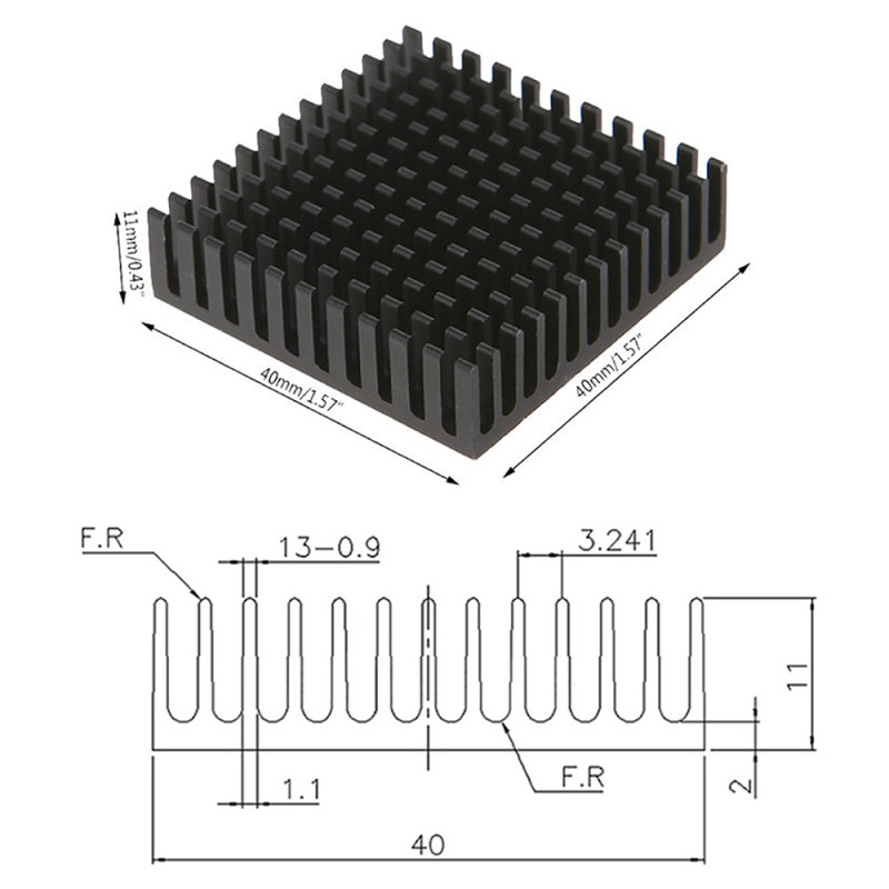 Aluminum Heatsink 4x4cm
