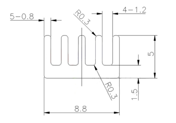 8.8mm x 8.8mm Aluminum Heatsink