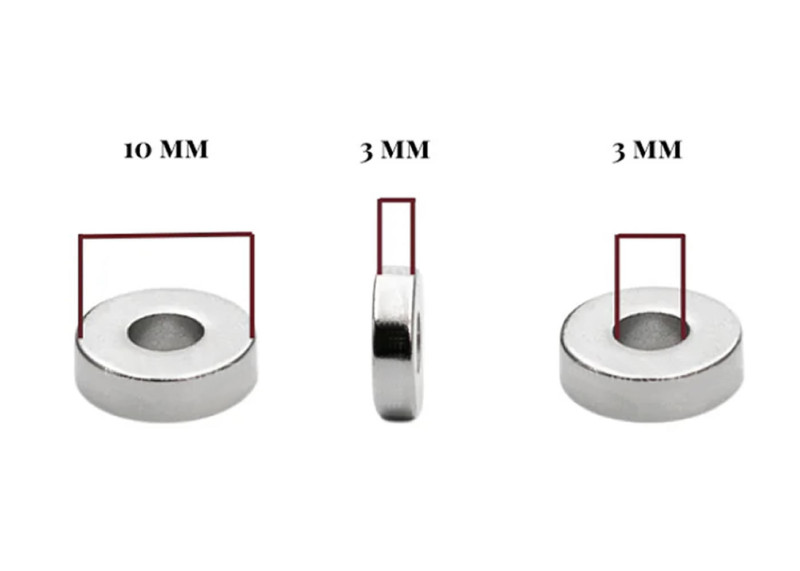 10X3mm - 3mm Countersunk Magnet 4 Pieces