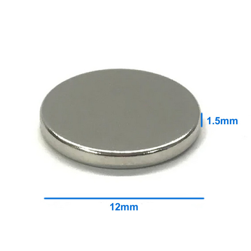 12mm x 1.5mm Round Magnet 4 Pieces
