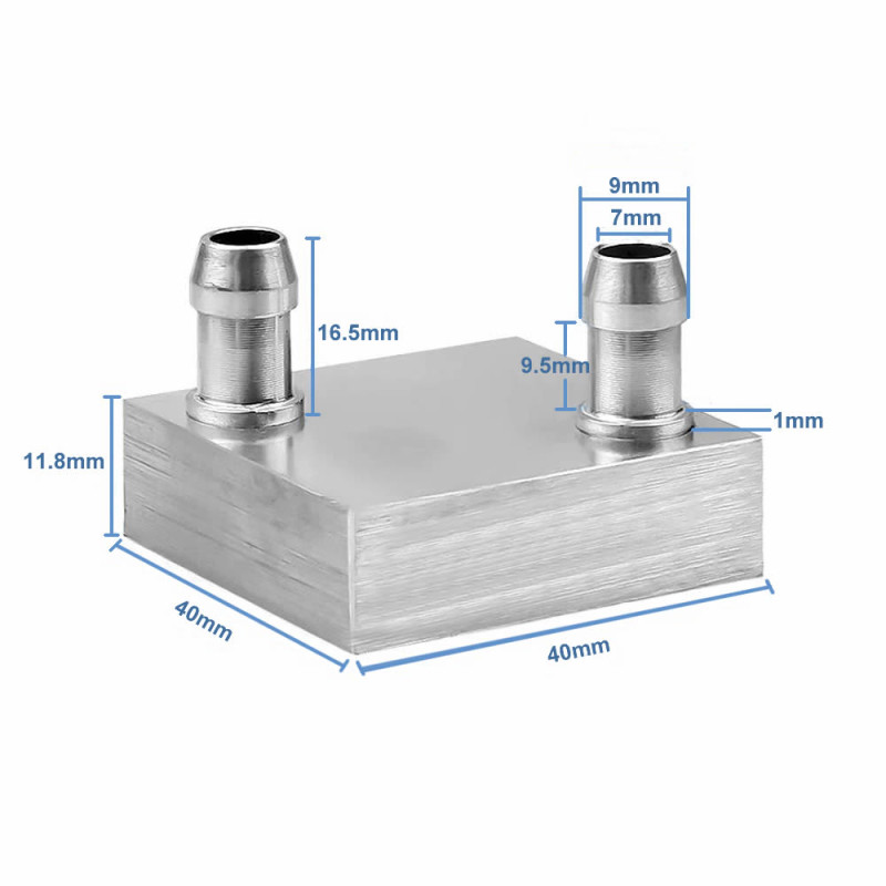 4x4cm Aluminum Cooling Block 90 Degrees