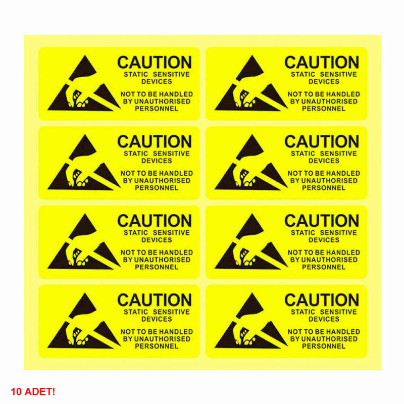 Antistatic Warning Label 10 Pieces