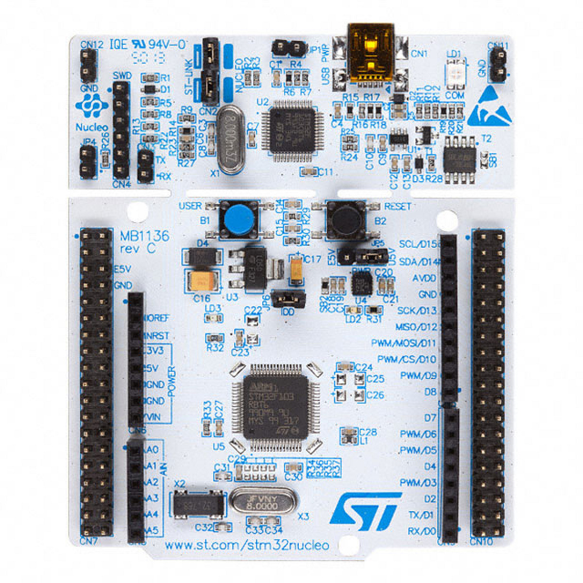 ST NUCLEO-L476RG STM32 Nucleo-64 Geliştirme Kartı STM32L476RG MCU