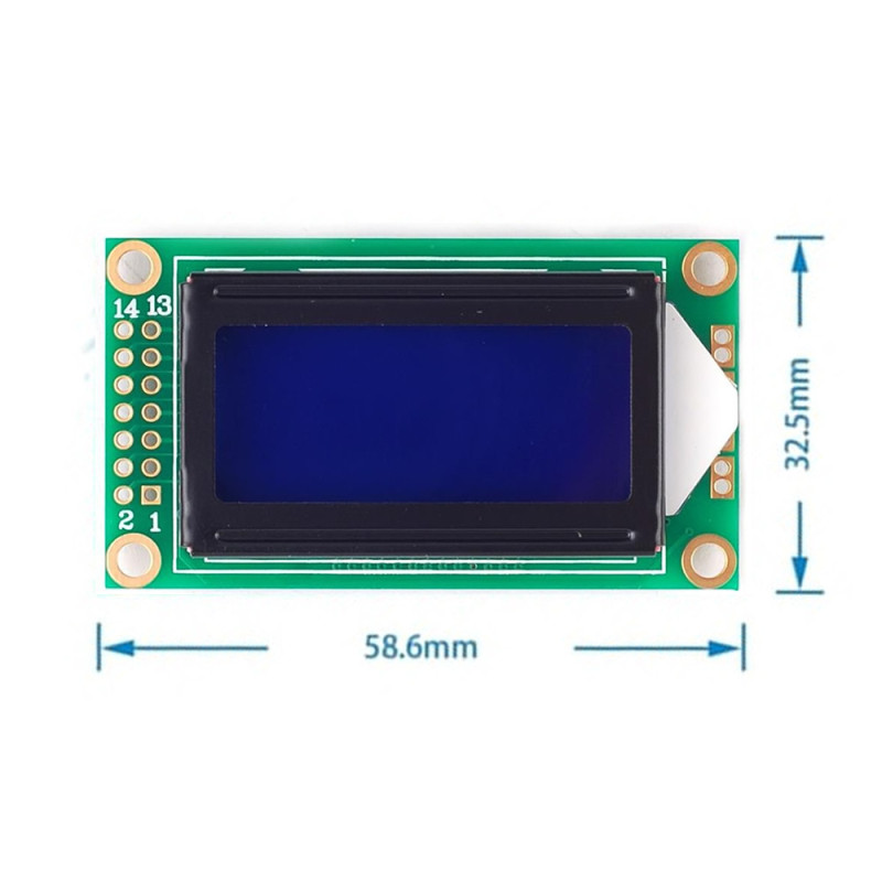 0802A 8x2 Character Lcd Module Blue