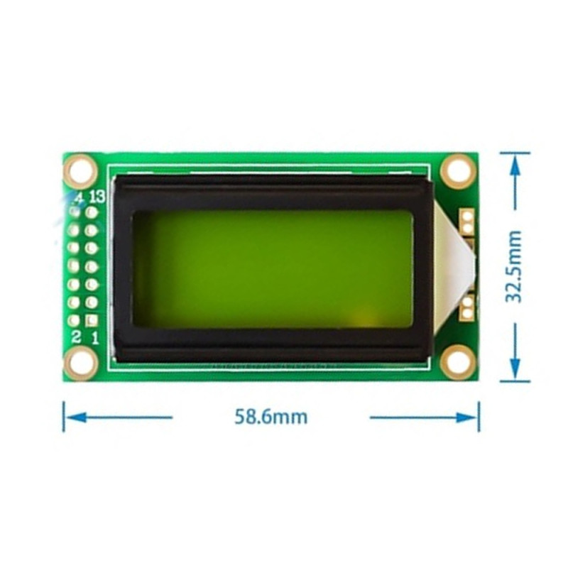 0802A 8x2 Character Lcd Module Green