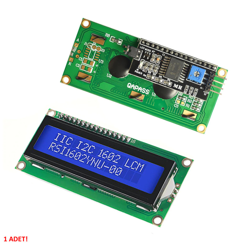 I2C 1602A Blue Lcd