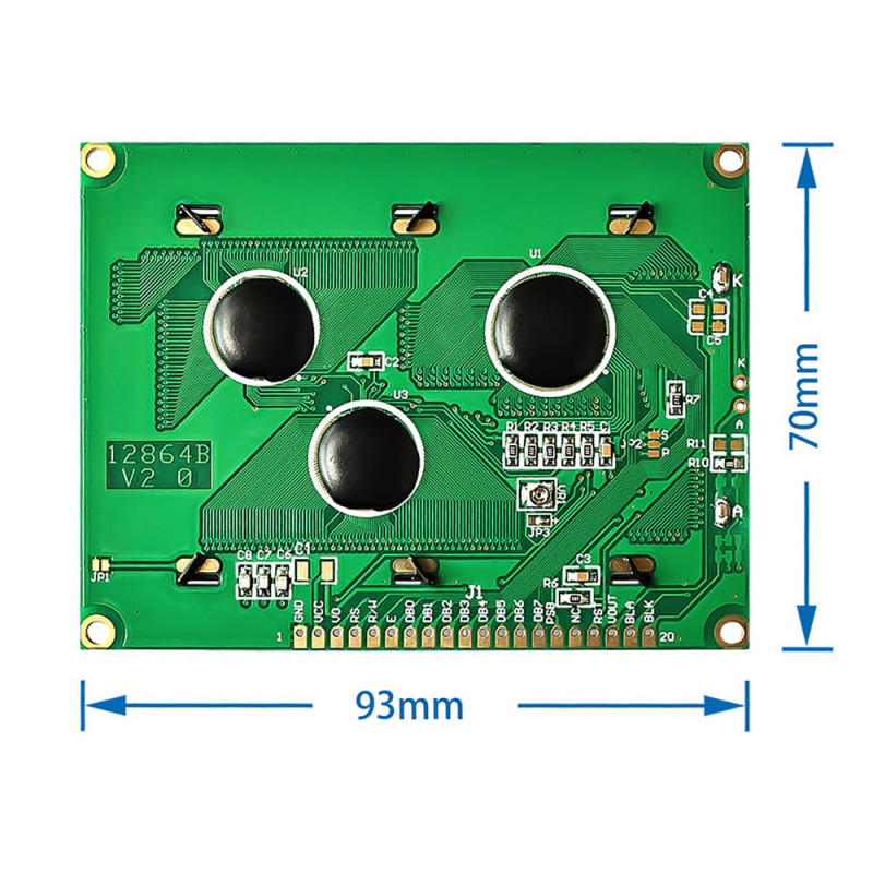 12864B V2.0 Blue Graphic Lcd Module
