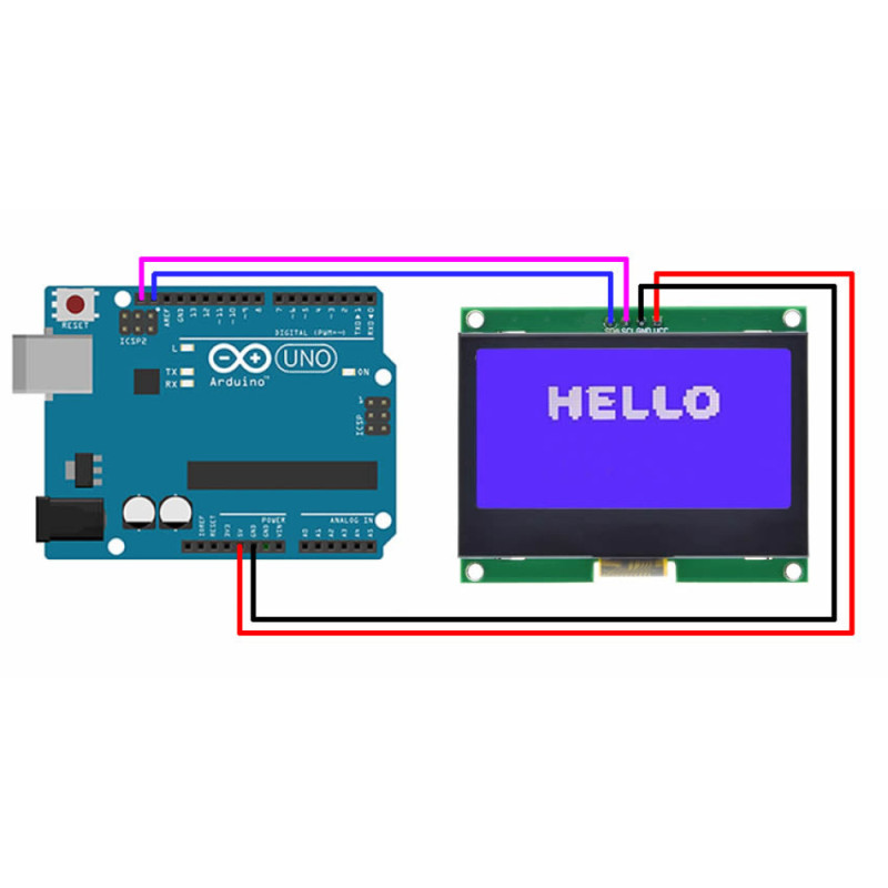 IIC GM12864 Glcd Mavi
