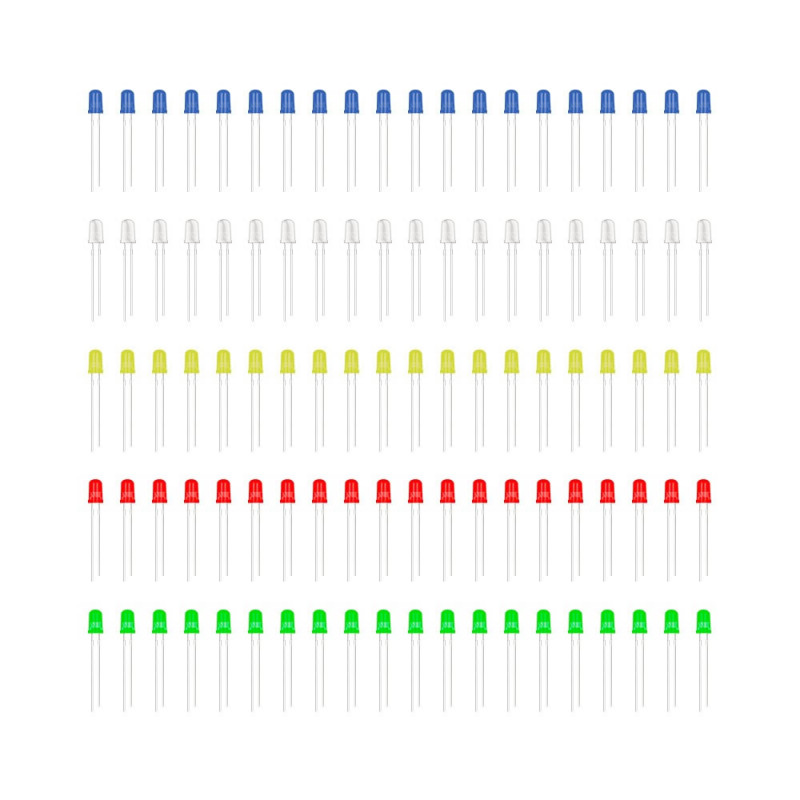 100 Pcs 5mm LED Set