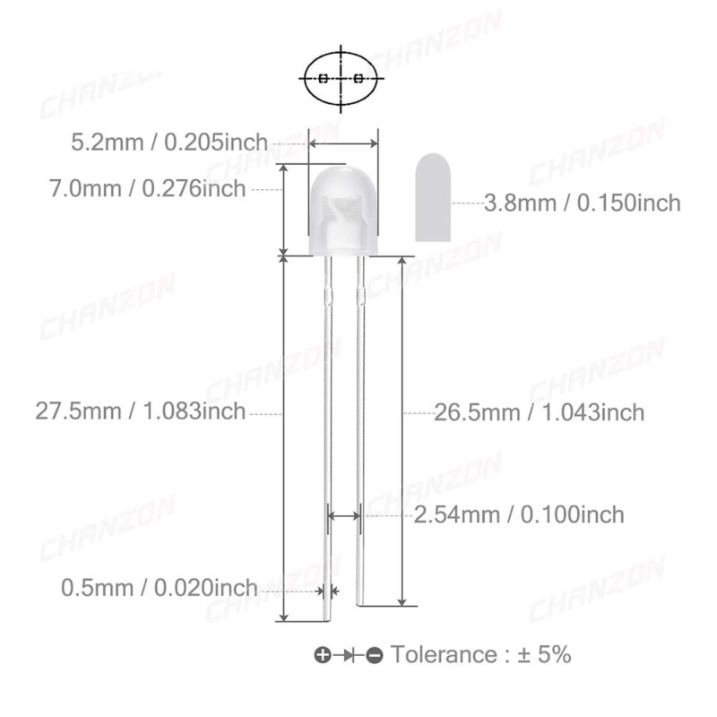 100 Pcs 5mm LED Set