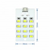 5730 5V 12 Led Kartı Microusb