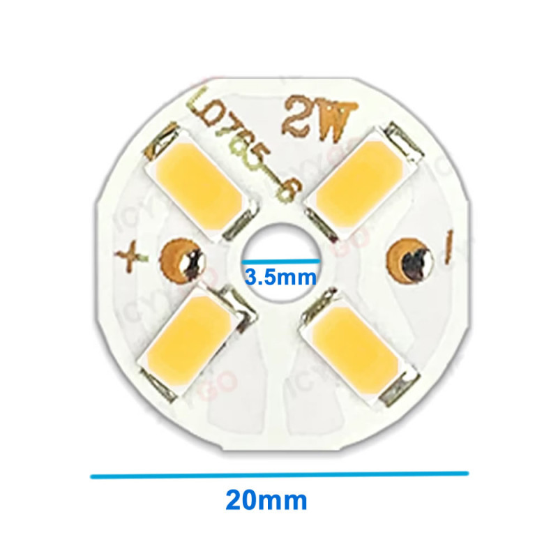 5730 6V 2W White 20mm 4 Led Module