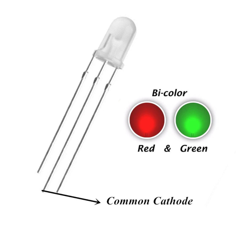 Led 5mm Red Green Common Cathode