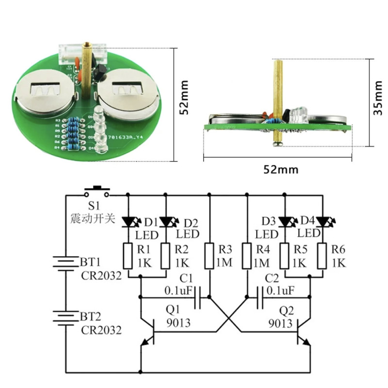 DIY Elektronik Kit LED Gyro