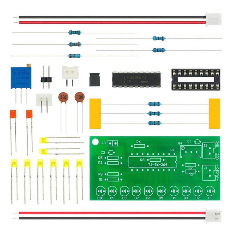LM3915 10 Led VU Meter Kit