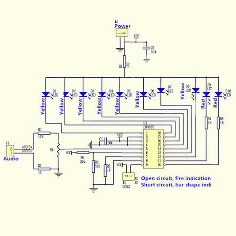 LM3915 10 Led VU Meter Kit