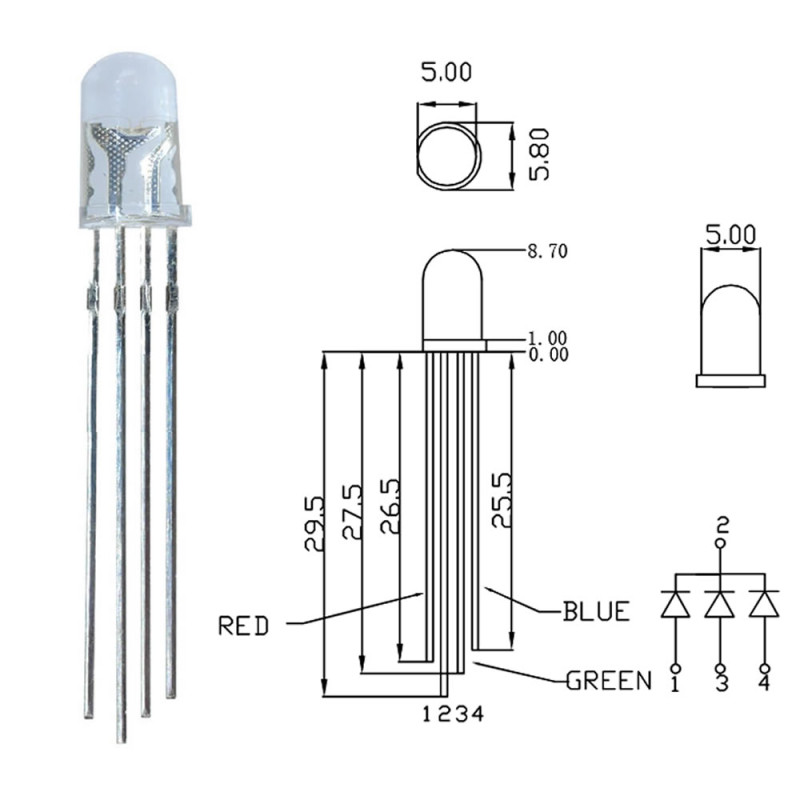 5mm Rgb Led Ortak Anot