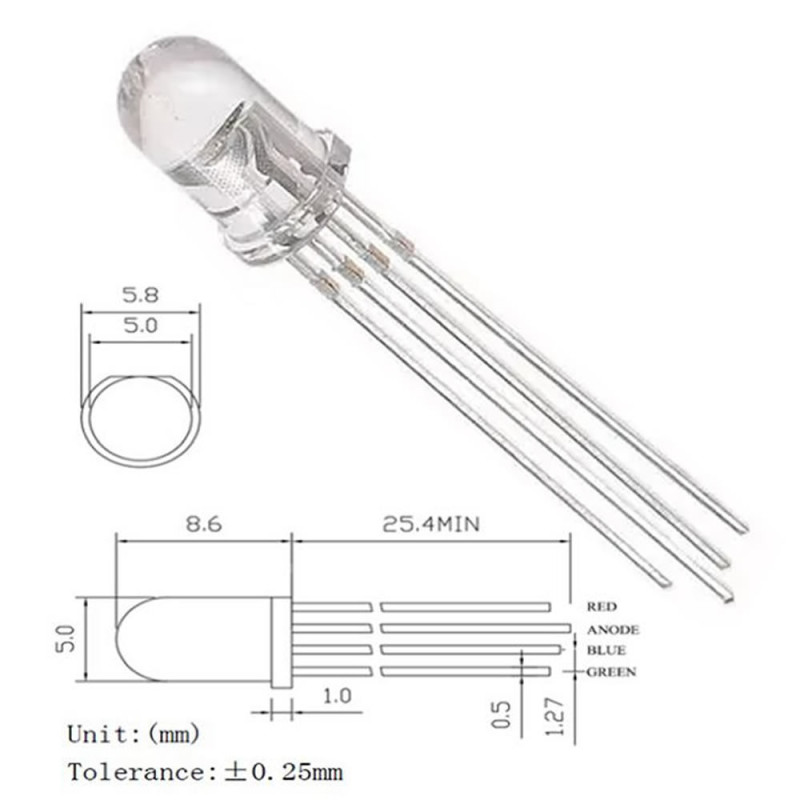 5mm Rgb Led Ortak Anot